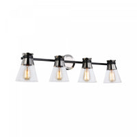 Kanata Black & Brushed Nickel 4-Light Bathroom Vanity Light