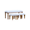 4 Piece Wood Bench and Stools Set Diamond Benches|Ensemble banc et tabourets 4 pièces en bois à motif de diamant