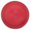 Vinyl Round Placemat with Red Border - Set of 12|Napperon rond en vinyle avec bordure rouge - ensemble de 12