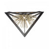 Sunburst  Matte Black and Satin Brass Flush Mount 