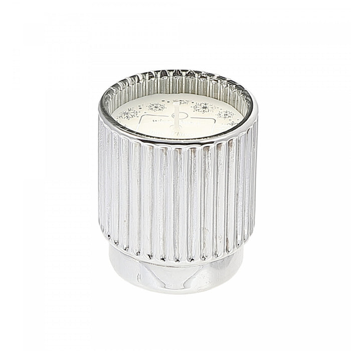 4.6oz Ribbed Silver Electroplated Scented Candle Winter Berry - Set of 2