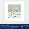 "Summer Confetti I" Matted and Framed White 36x36 Wall Art