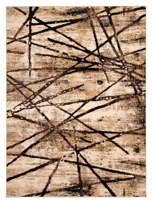 Cherokee Chocolate, Gold Area Rug - 6'7\" X 9'6\" 