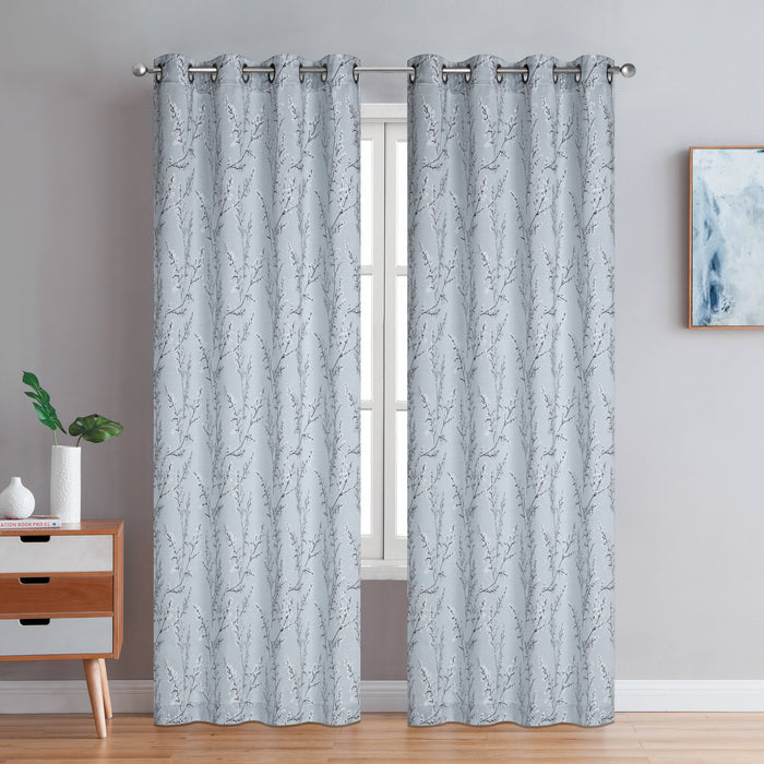 Dundee Grommet Pair of Grey Curtain Panels - 54x84
