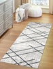 Damali Ivory/Blue Machine Washable Area Rug - 2'6" x 8'0"