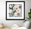 "Pale Pink Bouquet I" Matted and Framed Black 30x30 Wall Art