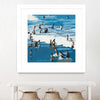 "Surf's Up" Matted and Framed White 36x36 Wall Art