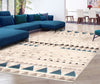 Raja Ivory-Blue Area Rug - 3'11" x 5'7"