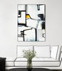 "The A Line Ii" Canvas Framed Black 18x24 Wall Art