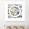 "Smoke Circus Iv" Matted and Framed White 36x36 Wall Art