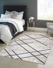 Damali Ivory/Blue Machine Washable Area Rug - 3'0" x 5'0"