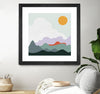 "Mountainous I" Matted and Framed Black 30x30 Wall Art