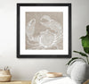 "Neutral Surf Side I" Matted and Framed Black 36x36 Wall Art
