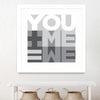 "You Me We I" Matted and Framed White 30x30 Wall Art