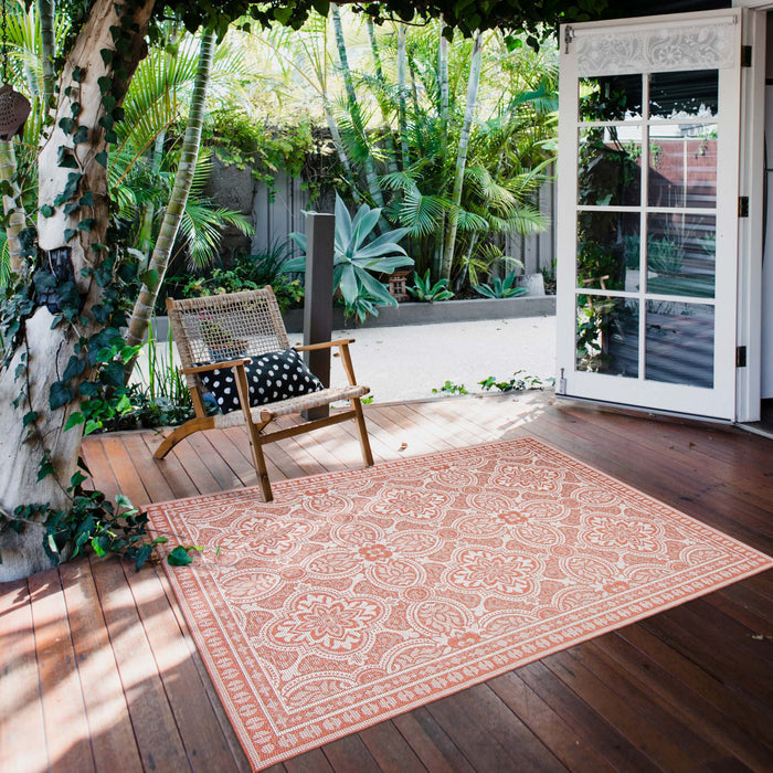 Neisha Traditional Coral Rug 6'7\" X 9'6\" Area Rug