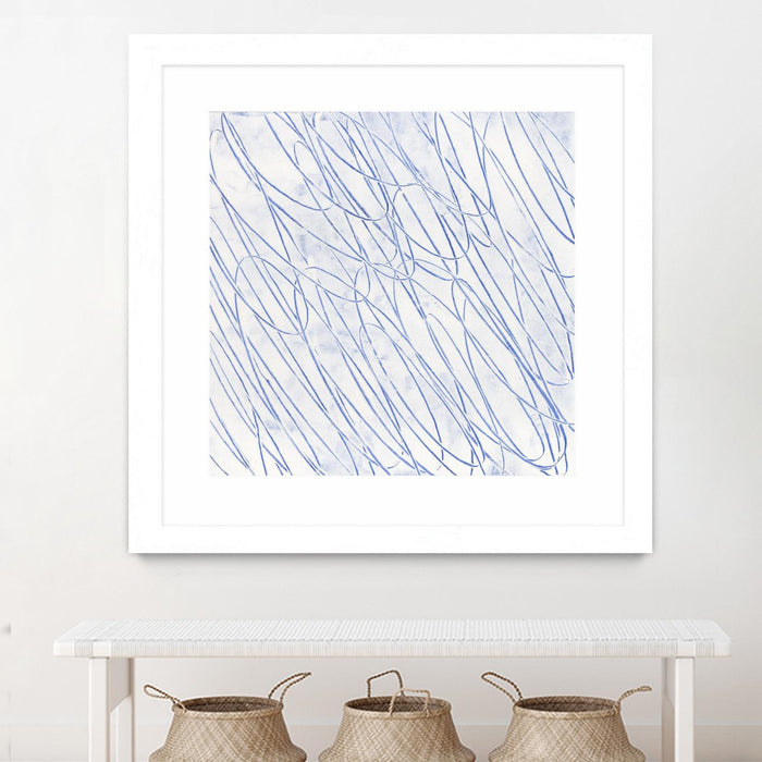 \"Hula Ii\" Matted and Framed White 30x30 Wall Art