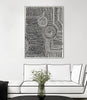"Clustered Dots A" Canvas Framed Black 24x32 Wall Art