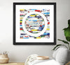 "Smoke Circus Iv" Matted and Framed Black 36x36 Wall Art