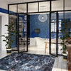 Blue Marble Area Rug - 5'3" x 7'3"