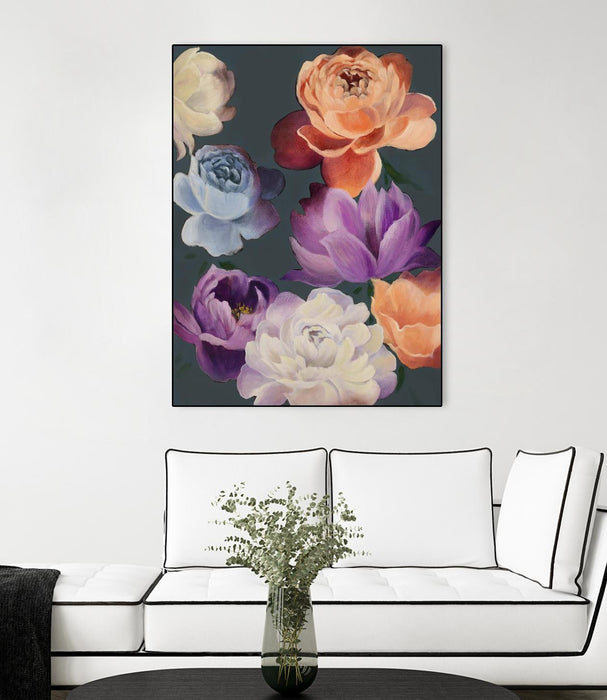 \"November Blooms\" Canvas Framed Black 18x24 Wall Art