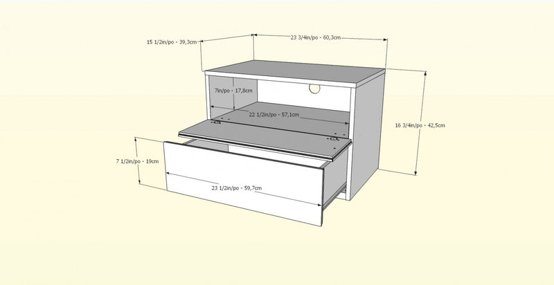 Nordika Storage Nightstand - White