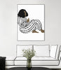 "Form Vi" Canvas Framed Black 24x32 Wall Art