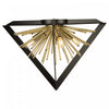 Sunburst  Matte Black and Satin Brass Flush Mount 