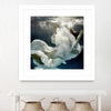 "Float 3" Matted and Framed White 30x30 Wall Art