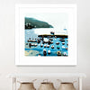 "Boats" Matted and Framed White 30x30 Wall Art