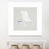 "Serene Seaside Iii Tan" Matted and Framed White 30x30 Wall Art