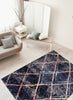 Makondo Abstract Navy Blue Area Rug - 8'0" x 10'0"