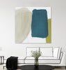 "Beige And Navy Abstract" Giant Art 72x72 Wall Art