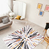 Paloma Sunburst Black, White Area Rug - 6'7" x 9'6”