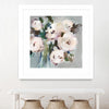 "Pale Pink Bouquet I" Matted and Framed White 36x36 Wall Art