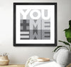 "You Me We I" Matted and Framed Black 36x36 Wall Art
