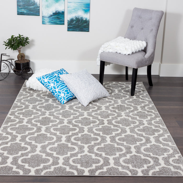 Lav Lat Grey 4x6 Area Rug