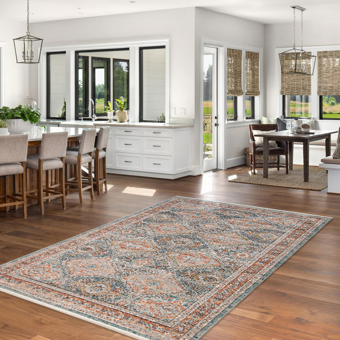 Leandra Copper/blue Rug 8'0\" X 10'0\" Area Rug