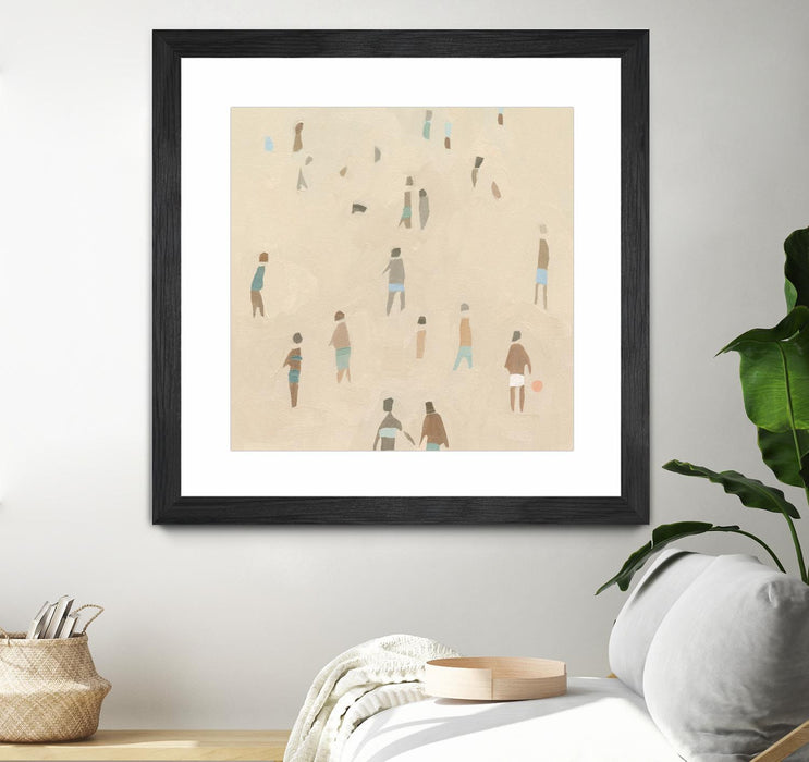 \"Beach Goer Iv\" Matted and Framed Black 36x36 Wall Art