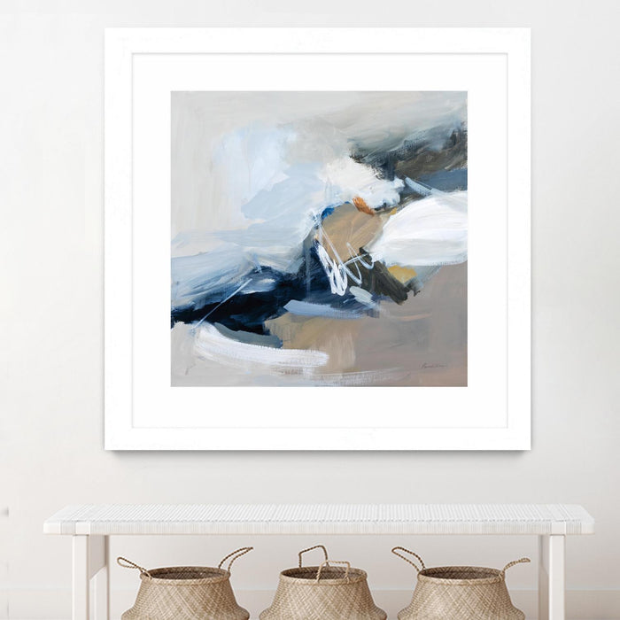 \"Surfacing\" Matted and Framed White 36x36 Wall Art