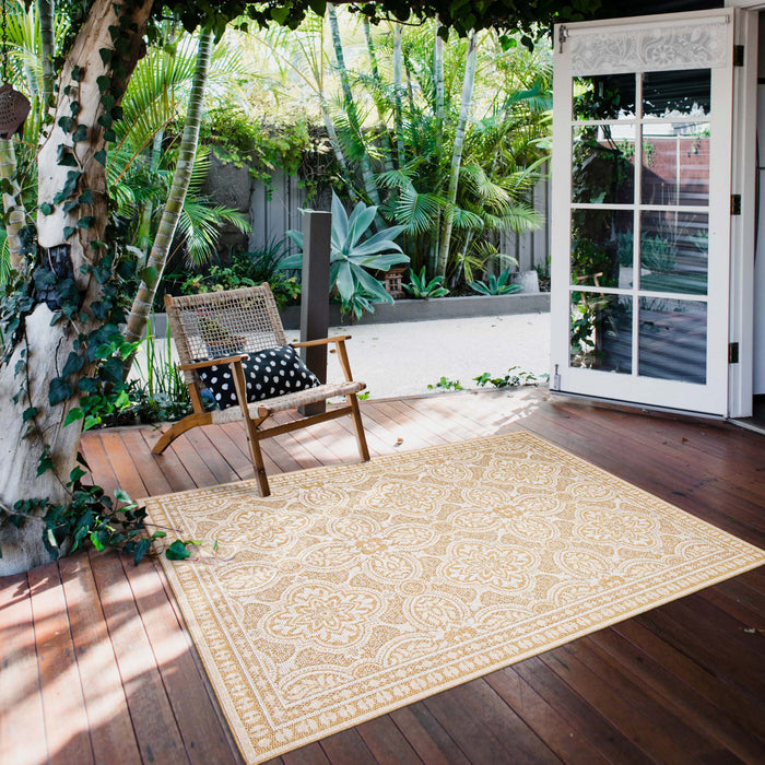 Neisha Traditional Gold Rug 6'7\" X 9'6\" Area Rug