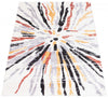 Paloma Sunburst Black, White Area Rug - 6'7" x 9'6”