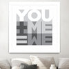 "You Me We I" Matted and Framed White 30x30 Wall Art