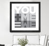 "You Me We I" Matted and Framed Black 30x30 Wall Art
