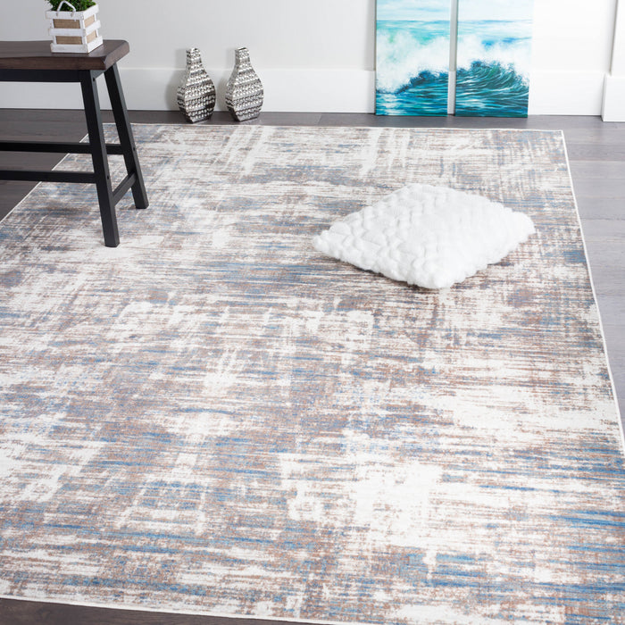 Shi Abstract Blue 4x6 Area Rug