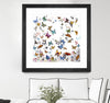 "Papillon" Matted and Framed Black 36x36 Wall Art