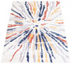 Paloma Sunburst Navy, White Area Rug - 3'11" x 5'11"