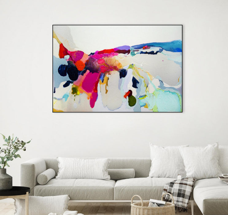 \"Reach In Out\" Canvas Framed Black 36x24 Wall Art