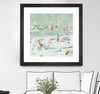 "Summer Confetti Ii" Matted and Framed Black 36x36 Wall Art