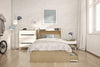 Nordika Twin Bookcase Headboard - White/Natural Maple 