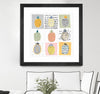 "Nine Pineapples" Matted and Framed Black 36x36 Wall Art